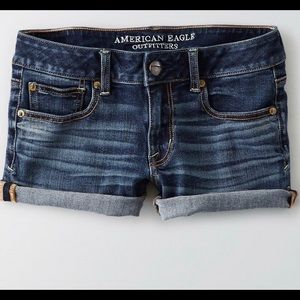 Women’s AEO American Eagle Shortie Shorts Denim